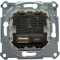 Розетка USB тип A+C без накладки без рамки Schneider Electric Merten System M 2-м. 2400мA картинка